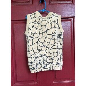 VALENTINO Peach V Logo Knit Wool Vest Sleeveless Sweater Size 6 Made in Italy